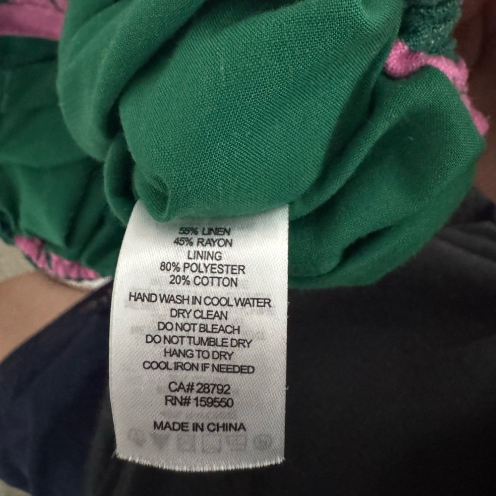 Maison d’Amelie linen blend green and pink midi skirt and cropped top set - Picture 10 of 10